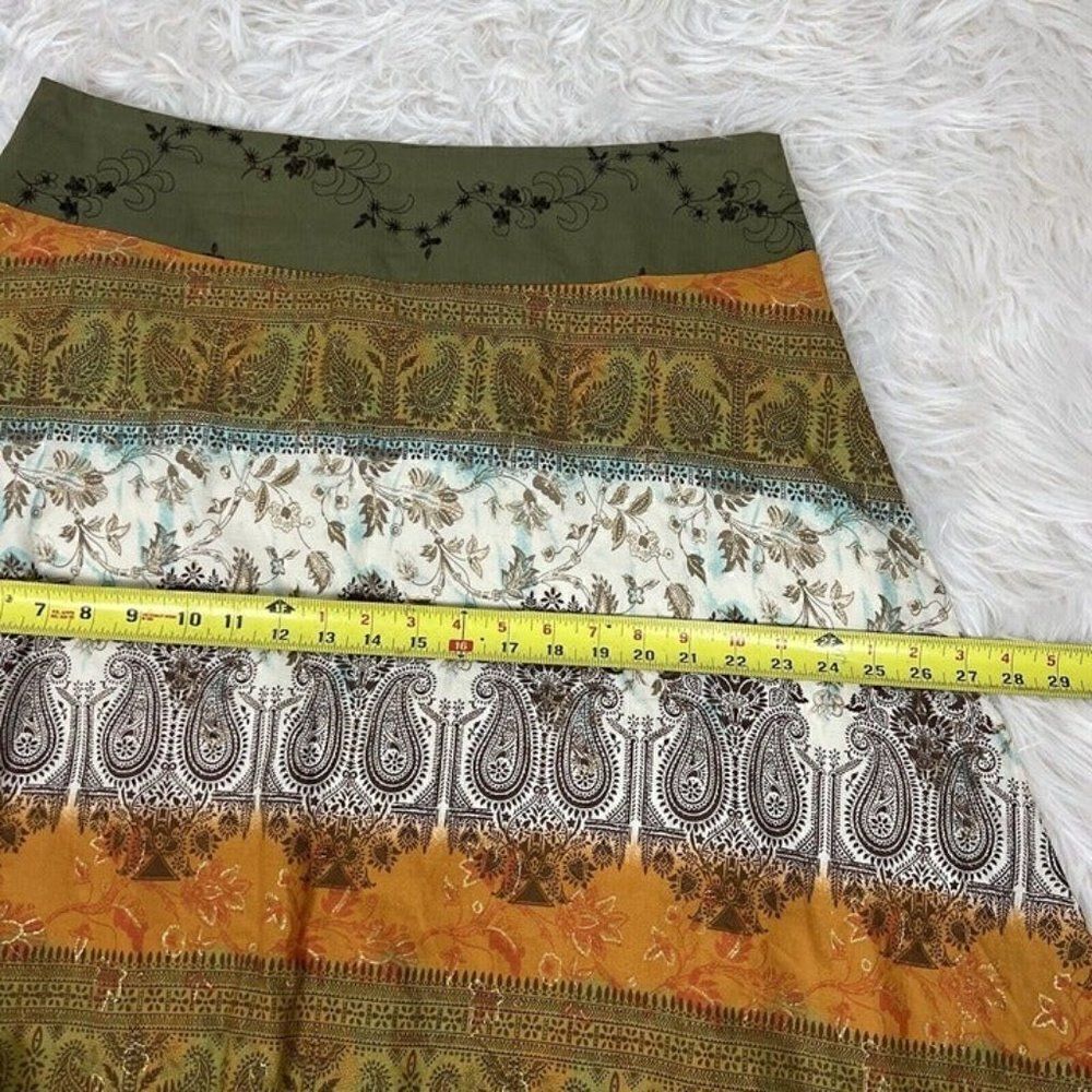 Lucy Lucy Love Vintage Y2K Paisley Ombré Handkerchief Midi Skirt Large Cotton - Picture 7 of 12